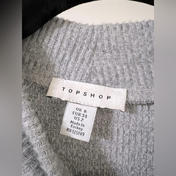 Topshop Wrapped Rib Midi Sweater Dress in Grey size 2 - Picture 6 of 11